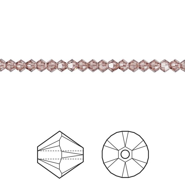 Bead 144pk blush rose, Crystal Passions® 3mm bicone 5328 image number 0