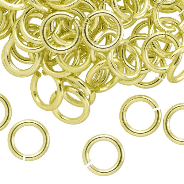 Jump ring, anodized aluminum, light green, 10mm round, 6.8mm inside diameter, 14 gauge. Sold per pkg of 100. image number 0