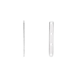 Spacer bar, sterling silver-filled, 21x2.5mm 4-strand, fits up to 5.5mm bead. Sold per pkg of 4.