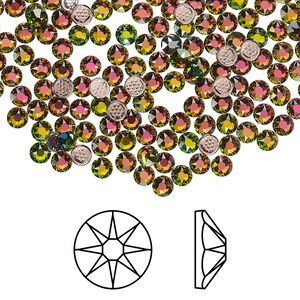 Flat back 1440pk crystal vitrail medium foil back, Swarovski® hotfix 3-3.2mm round SS12 2078
