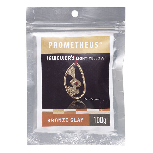 Prometheus® light yellow bronze clay, pkg/100g, rapid and low fire formula. image number 0