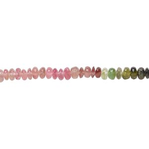 Multi-tourmaline 1pkg1, hand-cut rondelle bead natural 15.5-16 inch 3x1mm-5x3mm