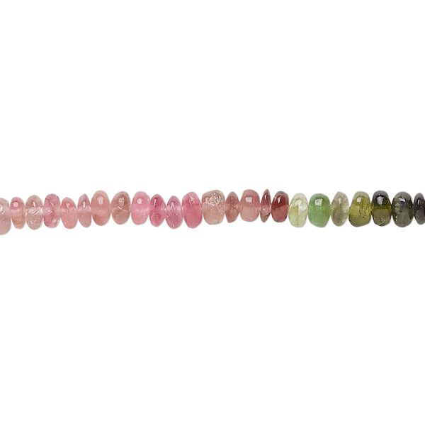 Multi-tourmaline 1pkg1, hand-cut rondelle bead natural 15.5-16 inch 3x1mm-5x3mm image number 0