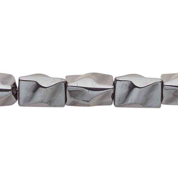 Bead, Hemalyke™ (man-made), 12x8mm textured triangular tube. Sold per 16-inch strand. image number 0