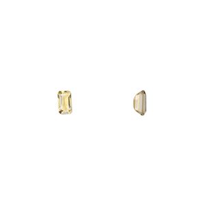 Citrine 1pkg4, hand-cut faceted emerald-cut gem 5x3mm
