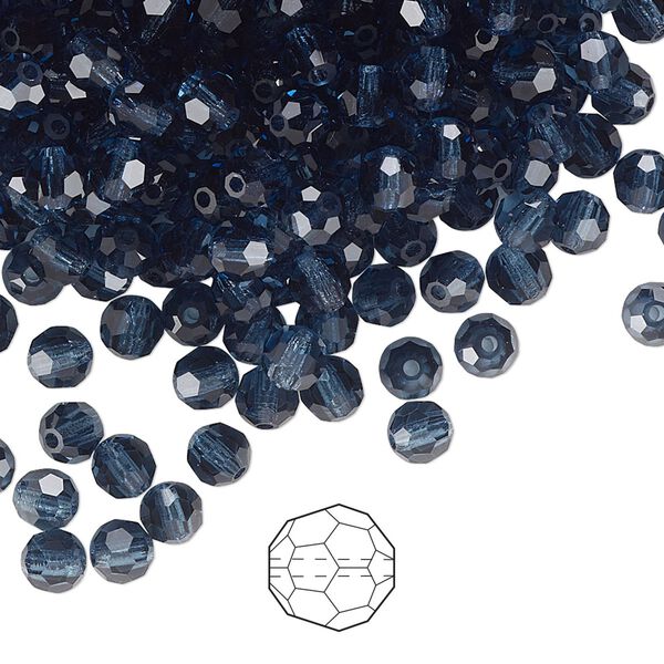 Bead 720pk Montana, Preciosa Czech crystal 4mm round image number 0