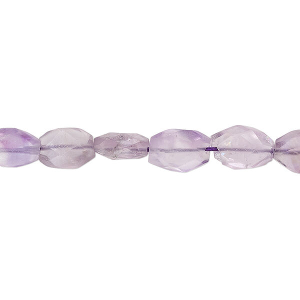 Amethyst 1pkg1, hand-cut faceted puffed oval bead natural C+ grade, 12 inch 7x6mm-11x7mm image number 0