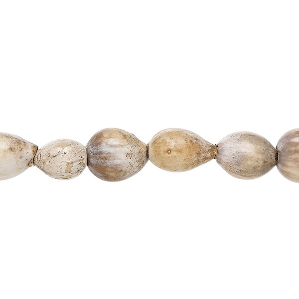 Bead, Job's tears (natural), 9-10mm teardrop. Sold per 36-inch strand. image number 0