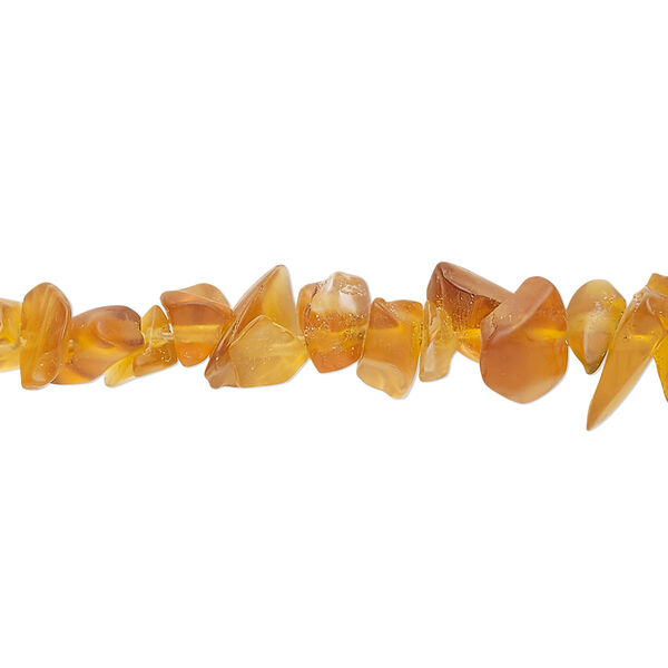 Bead, glass, translucent golden brown, small to extra-large chip. Sold per 30-inch strand. image number 0