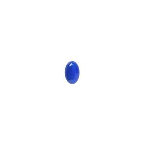 Cabochon, cat's eye glass (fiber optic glass), blue, 6x4mm calibrated oval, quality grade. Sold per pkg of 10.