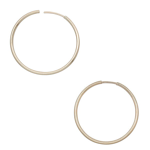 Earring, 14Kt gold-filled, 26mm round hoop with endless-loop closure. Sold per pair. image number 0