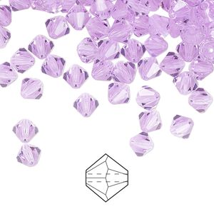 Bead 24pk violet, Preciosa Czech crystal 5mm bicone