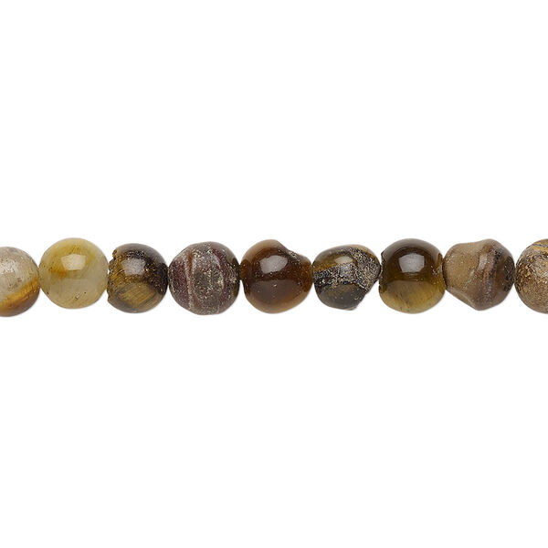 Tigereye 1pkg1, round bead natural D grade, 15 inch 6-7mm image number 0