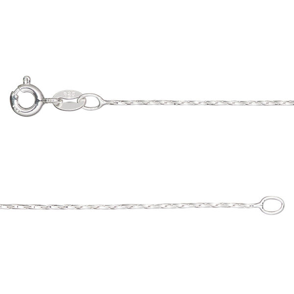 Chain, Gossamer™, sterling silver, pkg/14 inches with springring clasp, 0.65mm twisted cable. image number 0