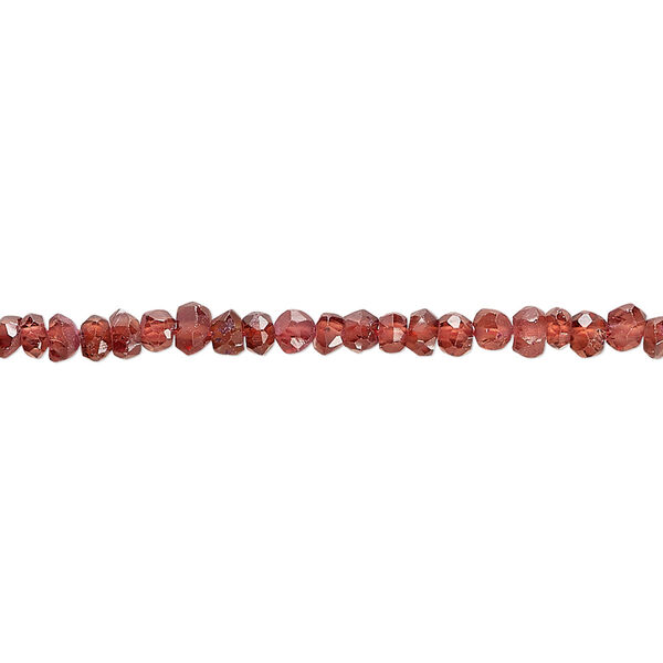 Bead, garnet (dyed), matte, 3x1mm-4x3mm hand-cut faceted rondelle, C+ grade, Mohs hardness 7 to 7-1/2. Sold per 12-inch strand. image number 0