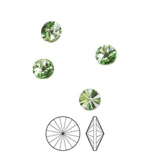 Chaton 288pk peridot foil back, Preciosa MAXIMA Czech crystal rhinestone 6.14-6.32mm rivoli SS29
