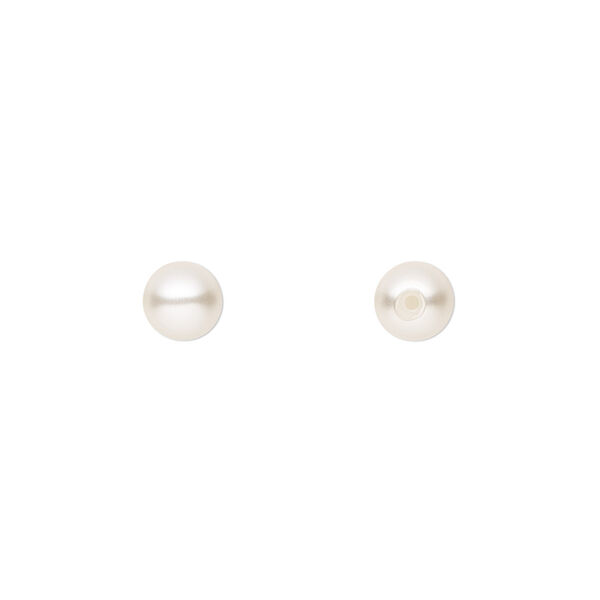 Pearl 10pk white, Preciosa Czech crystal 6mm half-drilled round image number 0