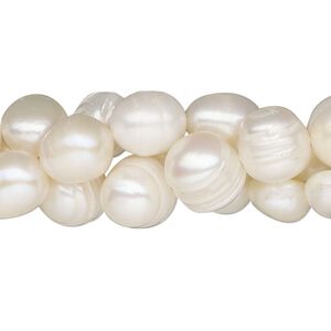 Pearl 1pkg3 freshwater, 5-10mm mixed shape D grade, 15.5-16 inch bleached white cultured