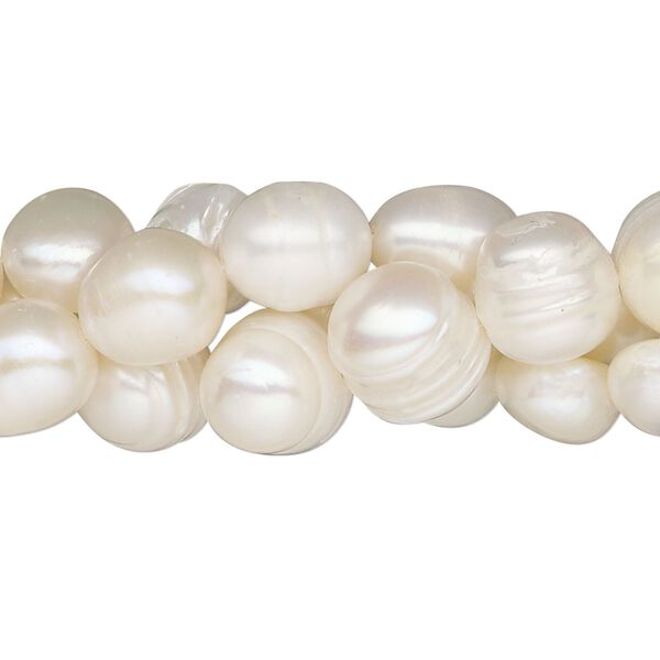 Pearl 1pkg3 freshwater, 5-10mm mixed shape D grade, 15.5-16 inch bleached white cultured image number 0