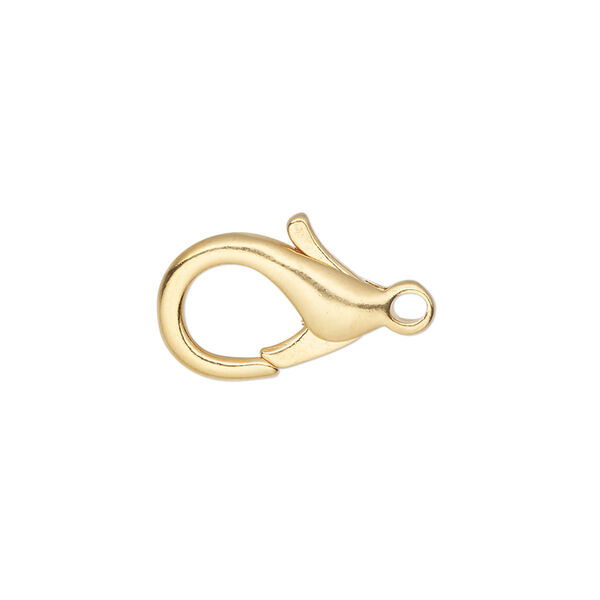 Clasp, lobster claw, gold-plated brass, 17x11mm. Sold per pkg of 100. image number 0
