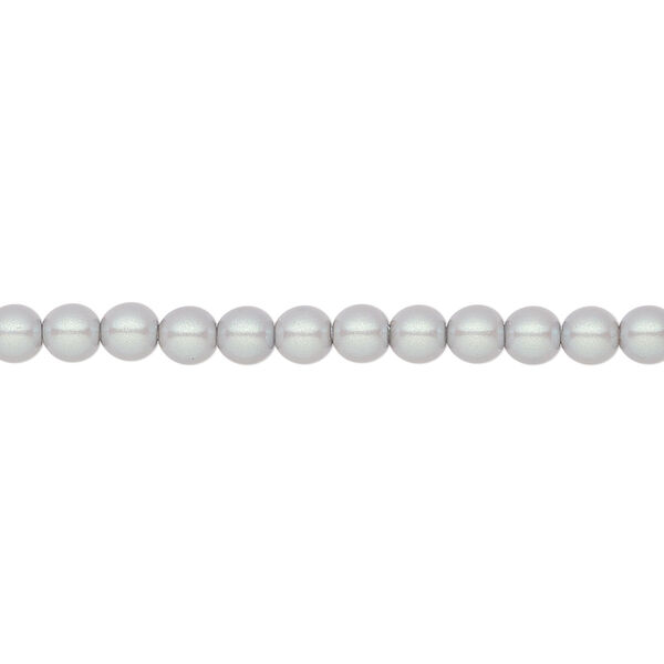 Pearl 600pk pearlescent grey, Preciosa Czech crystal 4mm round image number 0