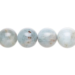 Aquamarine 1pkg1, round bead 15 inch 10-12mm