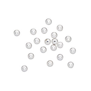 Bead, sterling silver 1pkg20, 3mm seamless-look round.