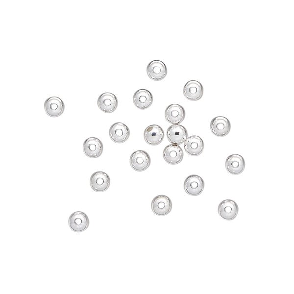 Bead, sterling silver 1pkg20, 3mm seamless-look round. image number 0