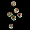Bead, lampworked glass, clear / purple / glow-in-the-dark / gold, 8mm round. Sold per pkg of 6. image number 1