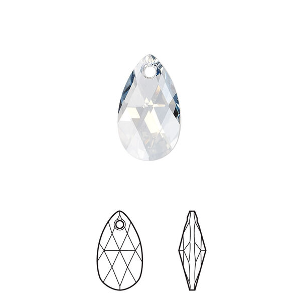 Drop 2pk crystal blue shade, Crystal Passions® 16x9mm pendant pear 6106 image number 0