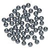 Bead, Czech glass druk 1pkg50, opaque hematite, 8mm round. image number 1