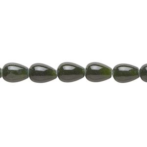 Quartz 1pkg1, teardrop bead 15 inch 8x5mm