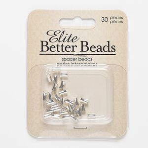 Bead, silver-finished "pewter" (zinc-based alloy), 6x4mm hourglass. Sold per pkg of 30.