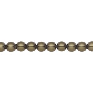 Pearl 50pk dark green, Preciosa Czech crystal 5mm round