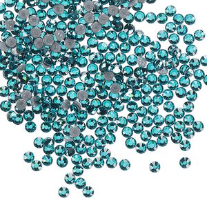 Flat back, Dance With Me™ crystal hotfix rhinestone, blue zircon, foil back, 2.3-2.5mm rose, SS8. Sold per pkg of 144 (1 gross).