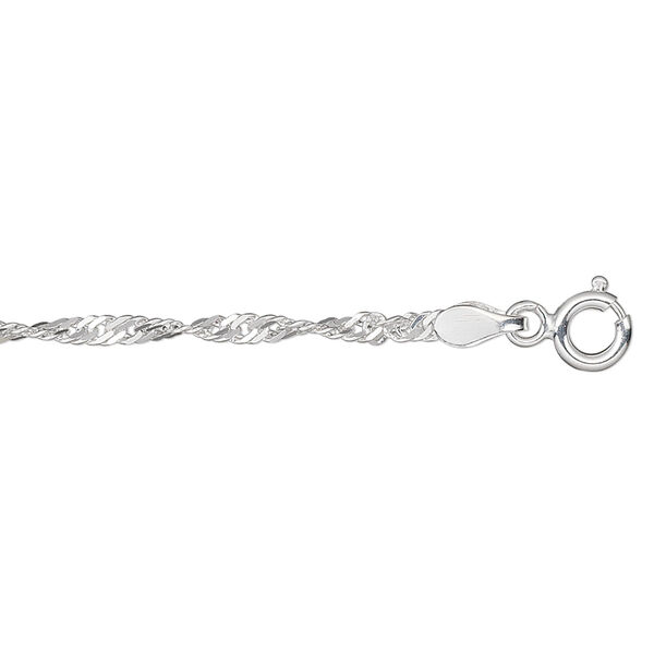 Chain, sterling silver, 2.3mm twisted Singapore, 36 inches. Sold individually. image number 0