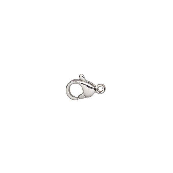 Clasp, lobster claw, stainless steel, 8x7mm. Sold per pkg of 10. image number 0