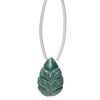Malachite 1pkg1, hand-cut top-drilled carved leaf bead natural B grade, 18x12mm image number 0