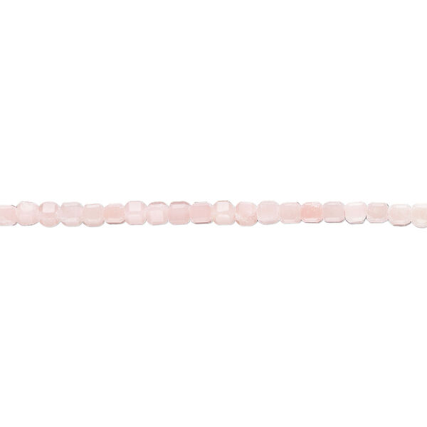 Bead, pink opal (natural), 2-2.5mm faceted cube, B grade, Mohs hardness 5 to 6-1/2. Sold per 15-1/2" to 16" strand. image number 0