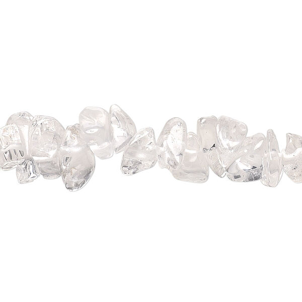 Bead, quartz crystal (natural), medium chip, Mohs hardness 7. Sold per 18-inch strand. image number 0