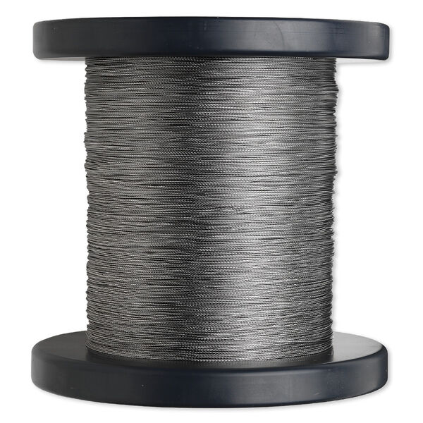 Beading wire, Tigertail™, nylon-coated stainless steel, clear, 3 strand, 0.012-inch diameter. Sold per 1,000-foot spool. image number 0