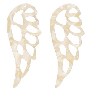 Focal, resin, tan, 58x24mm cutout wing. Sold per pkg of 4.