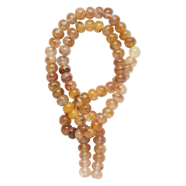 Yellow iron quartz 1pkg1, hand-cut rondelle bead natural 13 inch 6x3mm-7x5mm image number 0