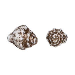 Bead, Preciosa, Czech pressed glass, opaque alabaster matte violet, 15x12mm nassa shell. Sold per pkg of 10.