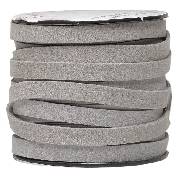 Cord, faux suede, lavender-grey, 10mm flat. Sold per 25-yard spool. image number 0