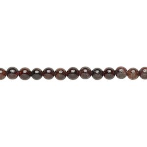 China garnet 1pkg1, round bead natural 15 inch 3-4mm