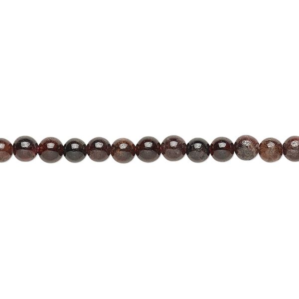China garnet 1pkg1, round bead natural 15 inch 3-4mm image number 0