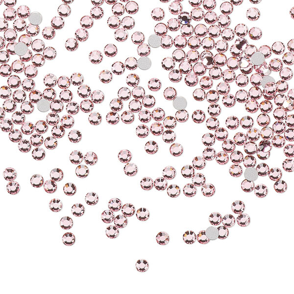 Flat back, Dance With Me™ crystal rhinestone, light rose, foil back, 1.9-2.1mm rose, SS6. Sold per pkg of 144 (1 gross). image number 0
