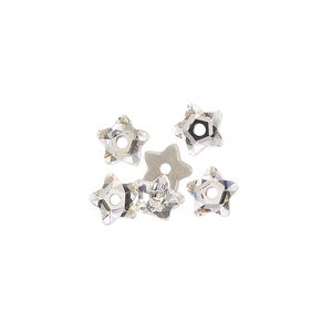 Bead 2pk crystal foil back, Crystal Passions® 7mm star flower 3754