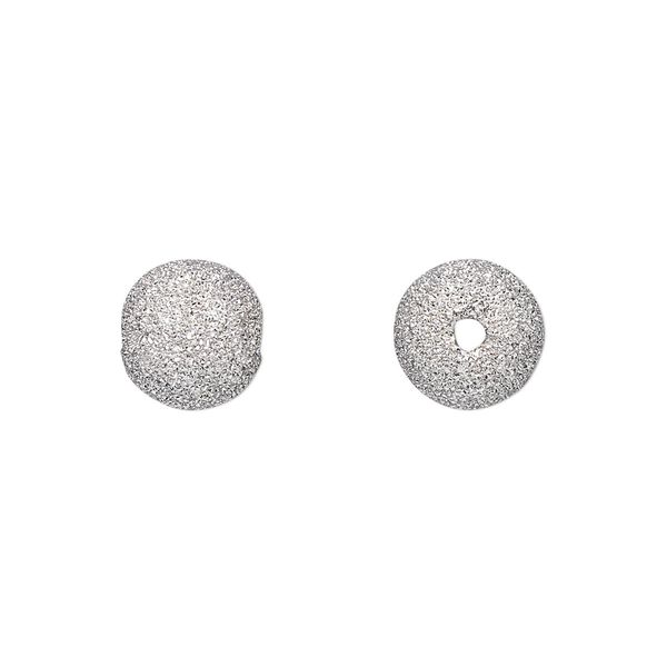Bead, 14KtW white gold, 10mm laser round. Sold individually. image number 0
